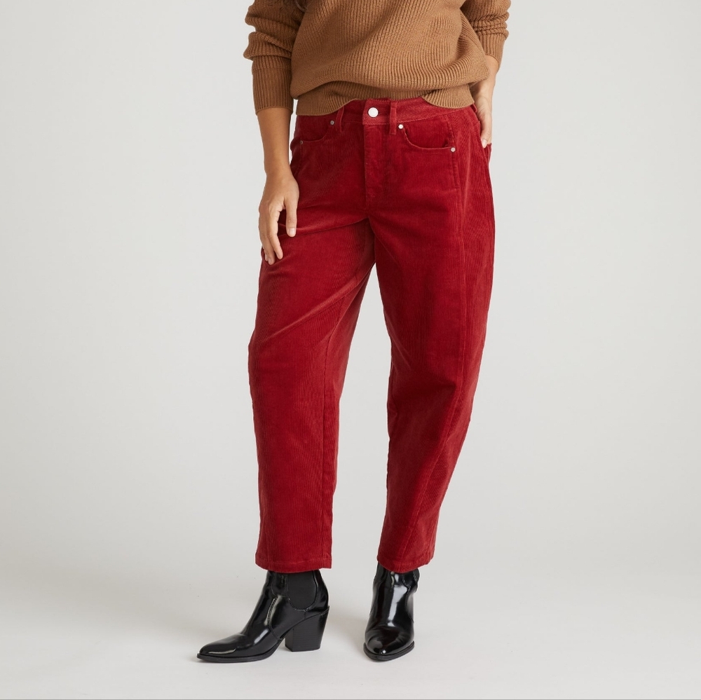 Barrel Leg Corduroy Pants